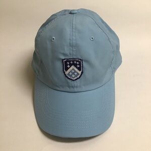 Smathers & Branson Needlepoint Light Blue Baseball Hat Cap Adjusts Polyester NC?